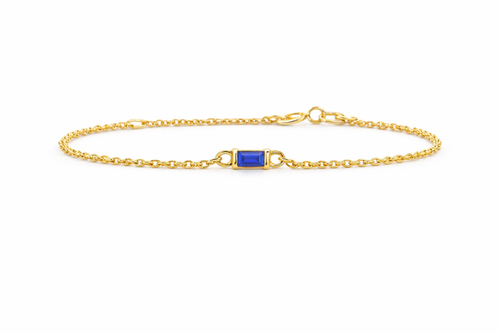 Baguette Bezel Birthstone Bracelet