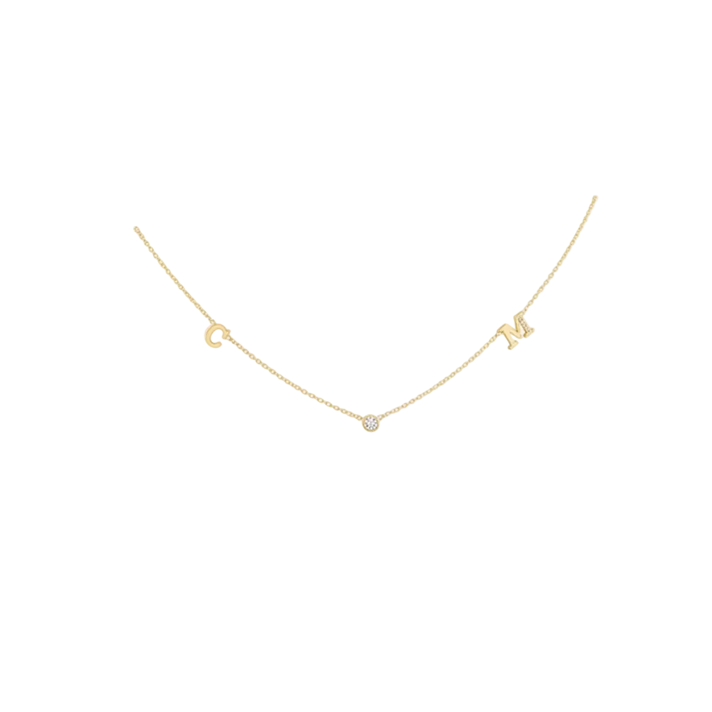 Initial & Gemstone Necklace