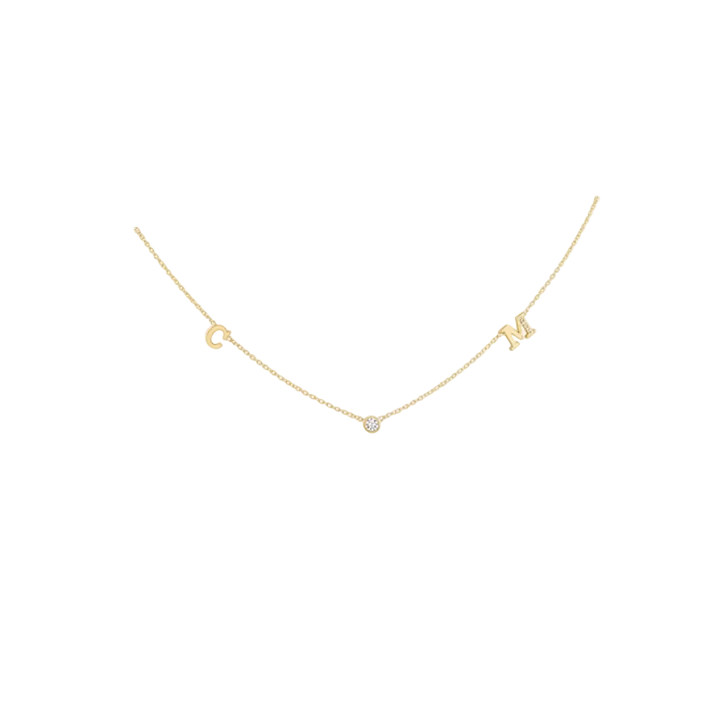 Initial & Gemstone Necklace