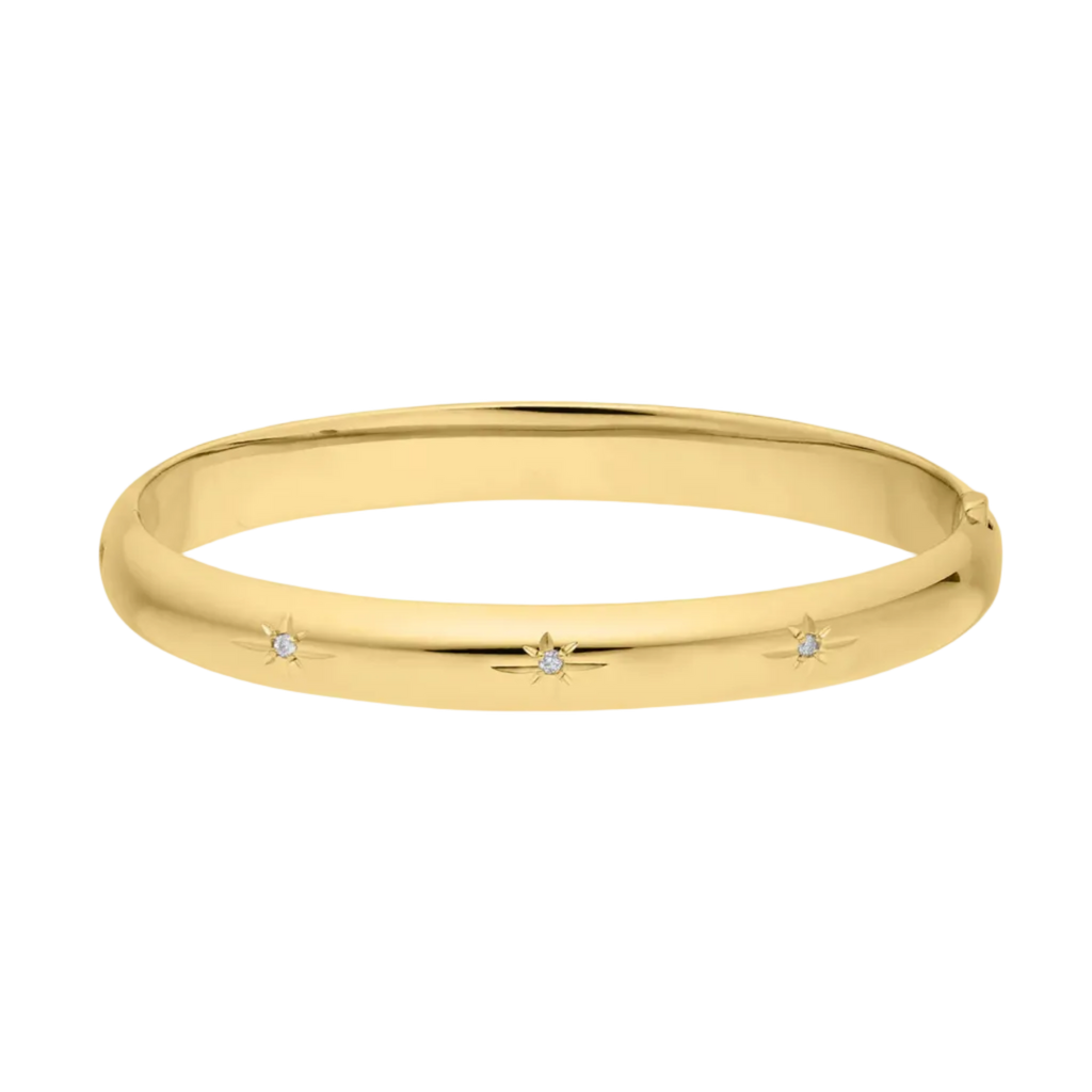 14k Gold Filled Starburst Diamond Bangle