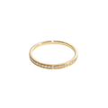 Gold ring with small diamonds on a white background