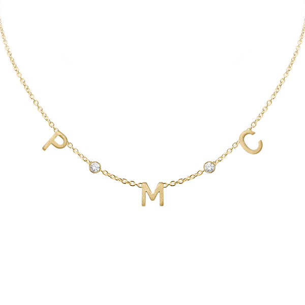 Initial & Gemstone Necklace
