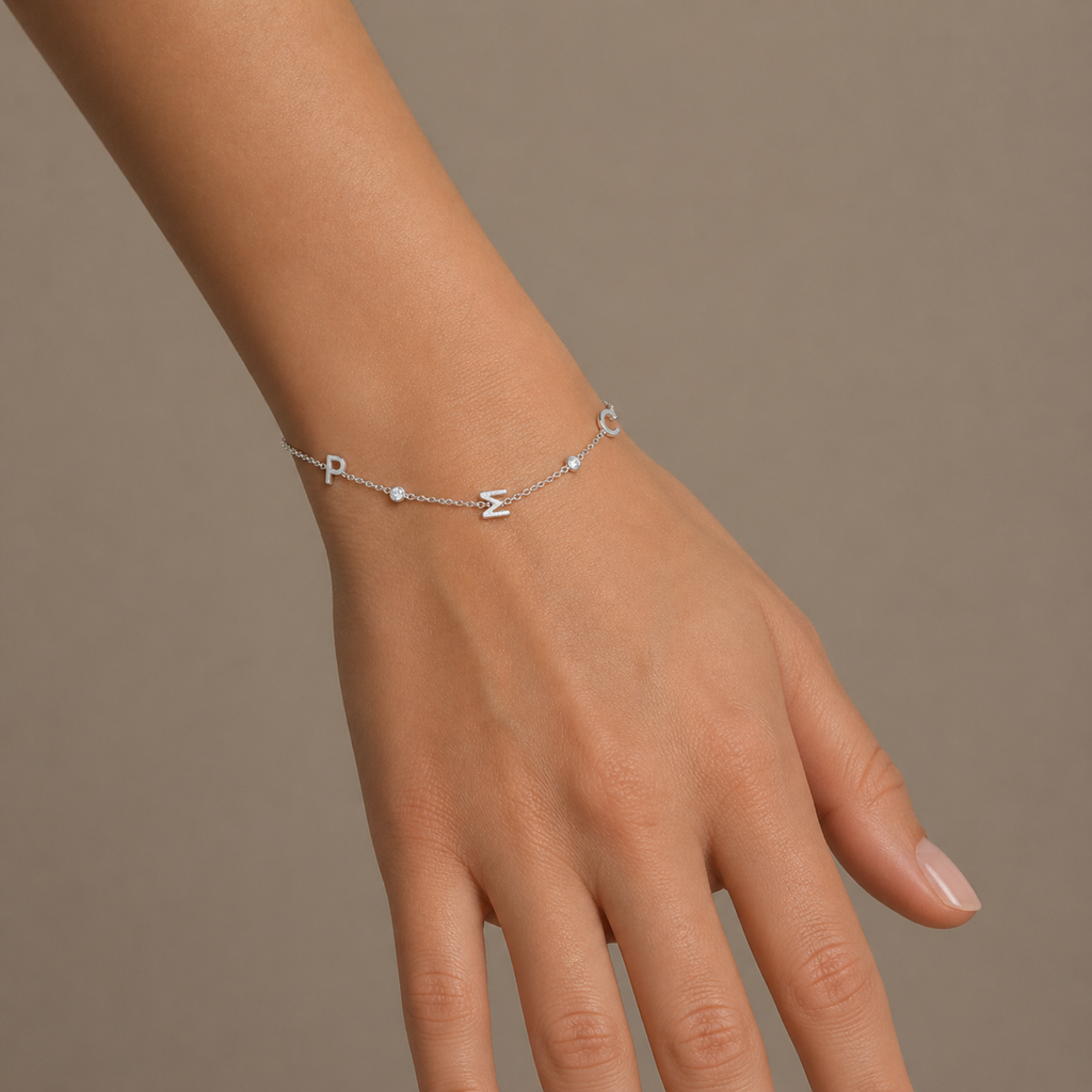 Initial & Gemstone Bracelet