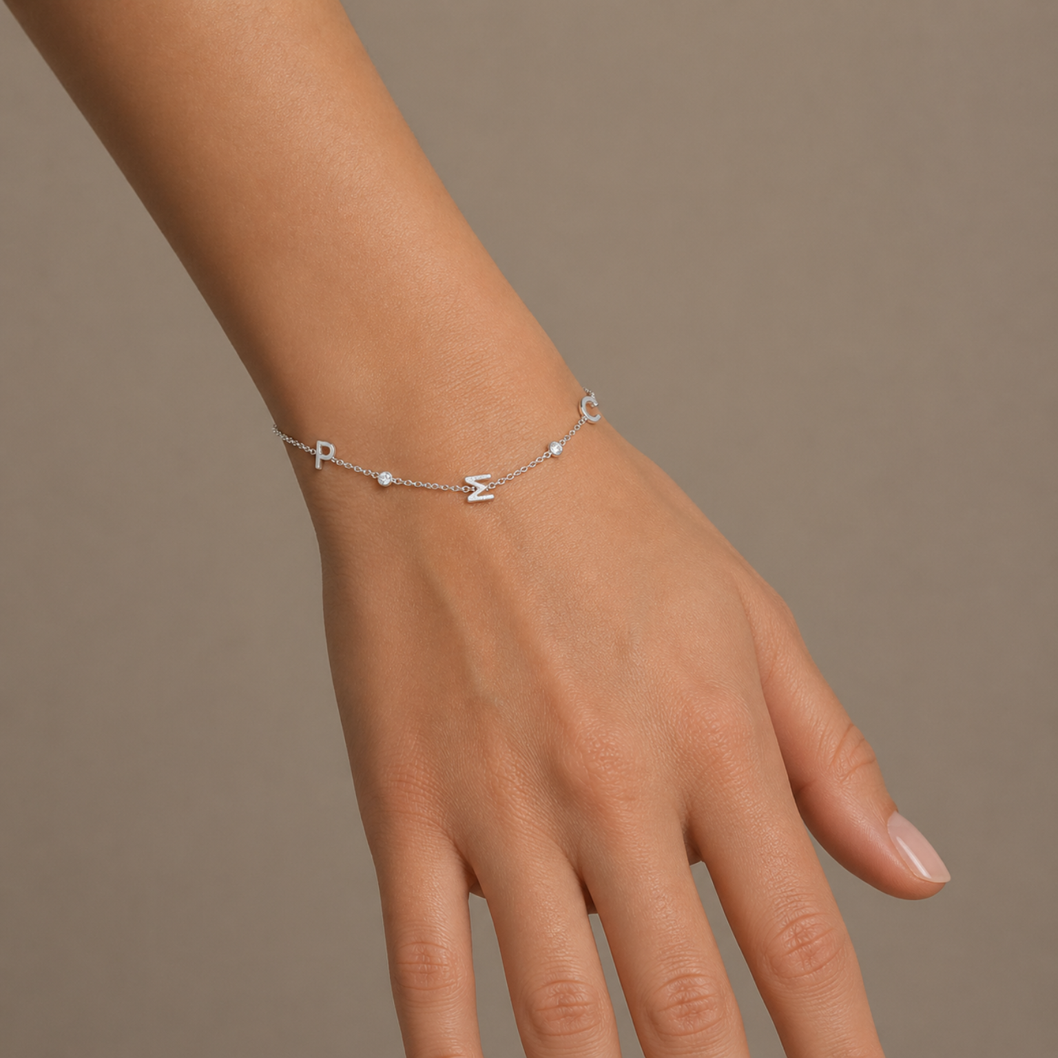 Initial & Gemstone Bracelet