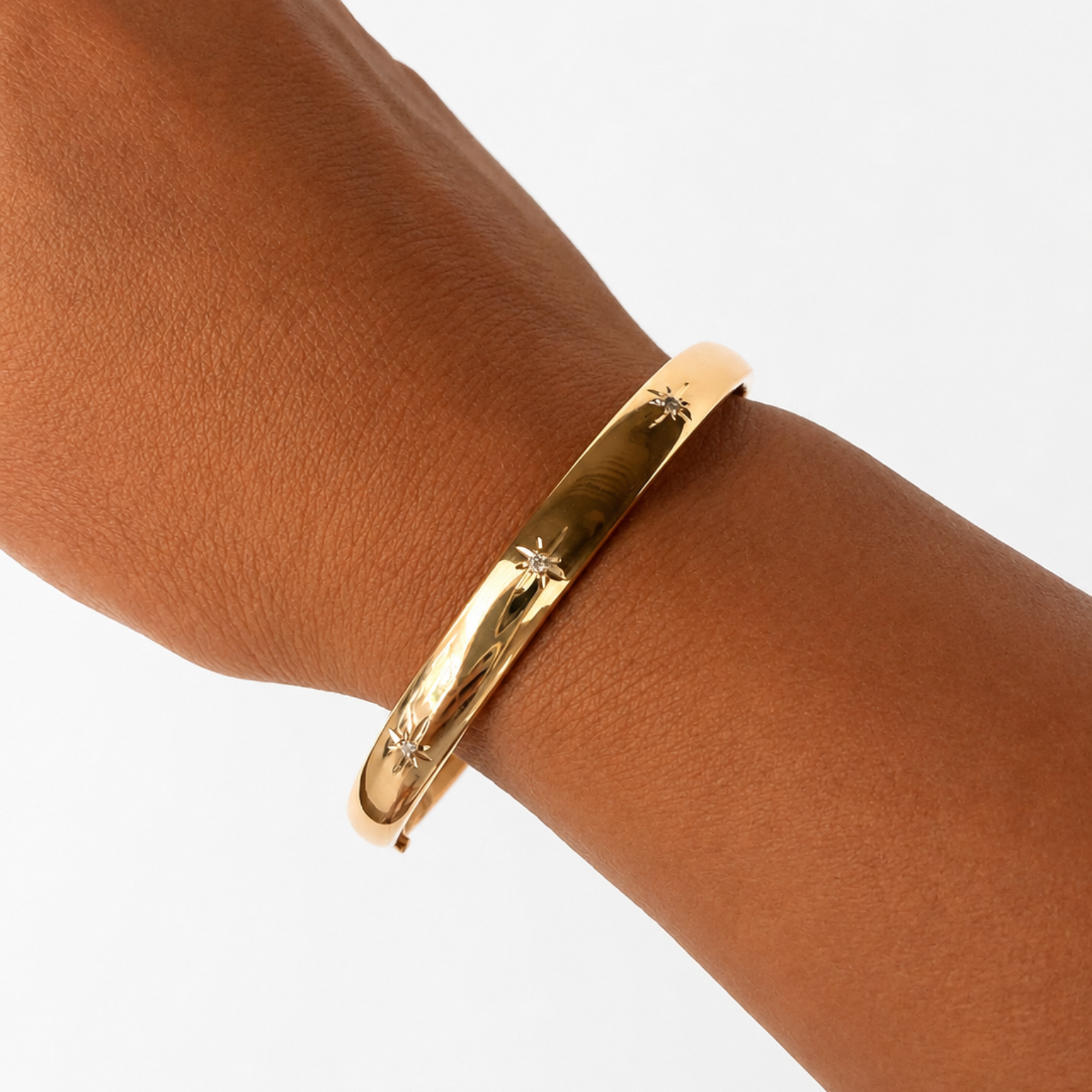 14k Gold Filled Starburst Diamond Bangle